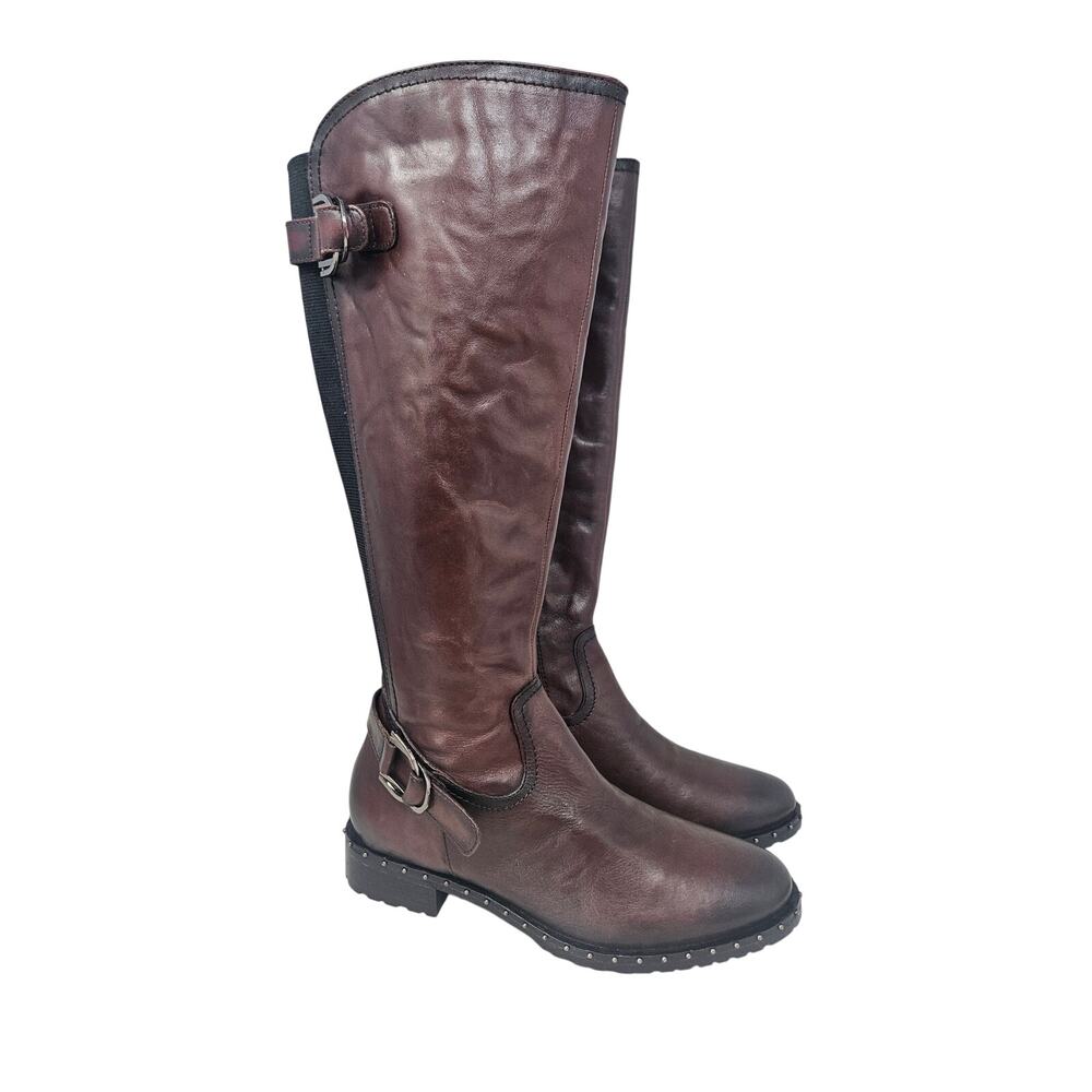 NEW Vintage Foundry Sahara 8.5 Brown Leather Tall Boot Boho Studded Biker